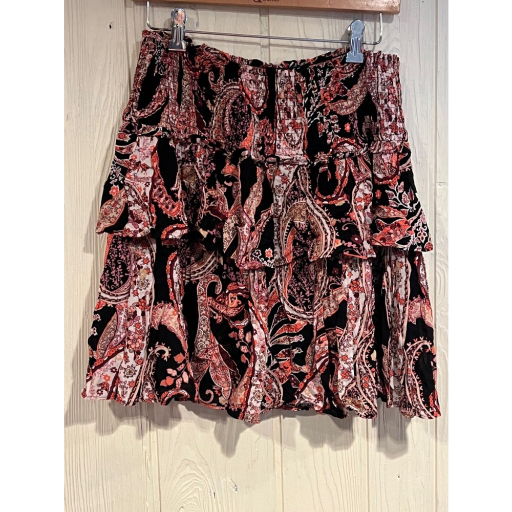 NWT Women's Anthropologie Paisley Ruffle Skirt Size M